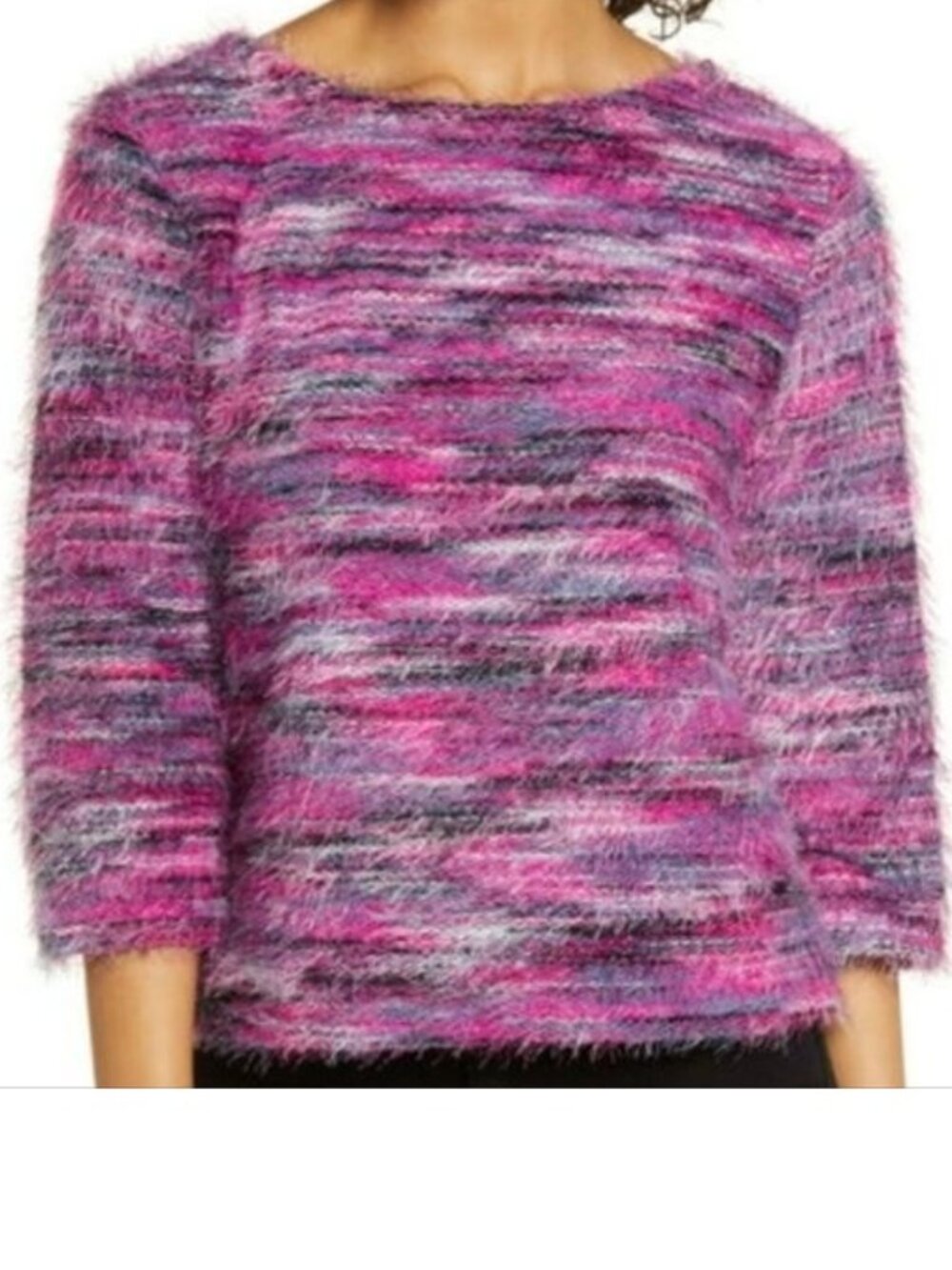 Vince Camuto Eyelash Knit Sweater XS New Women's Pink Multi Comfort Soft